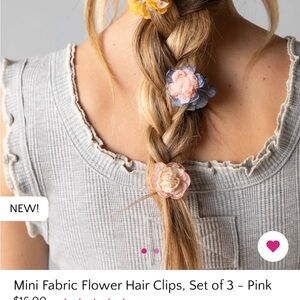 NATURAL LIFE Floral Hair Clips - Pink, Yellow, Blue